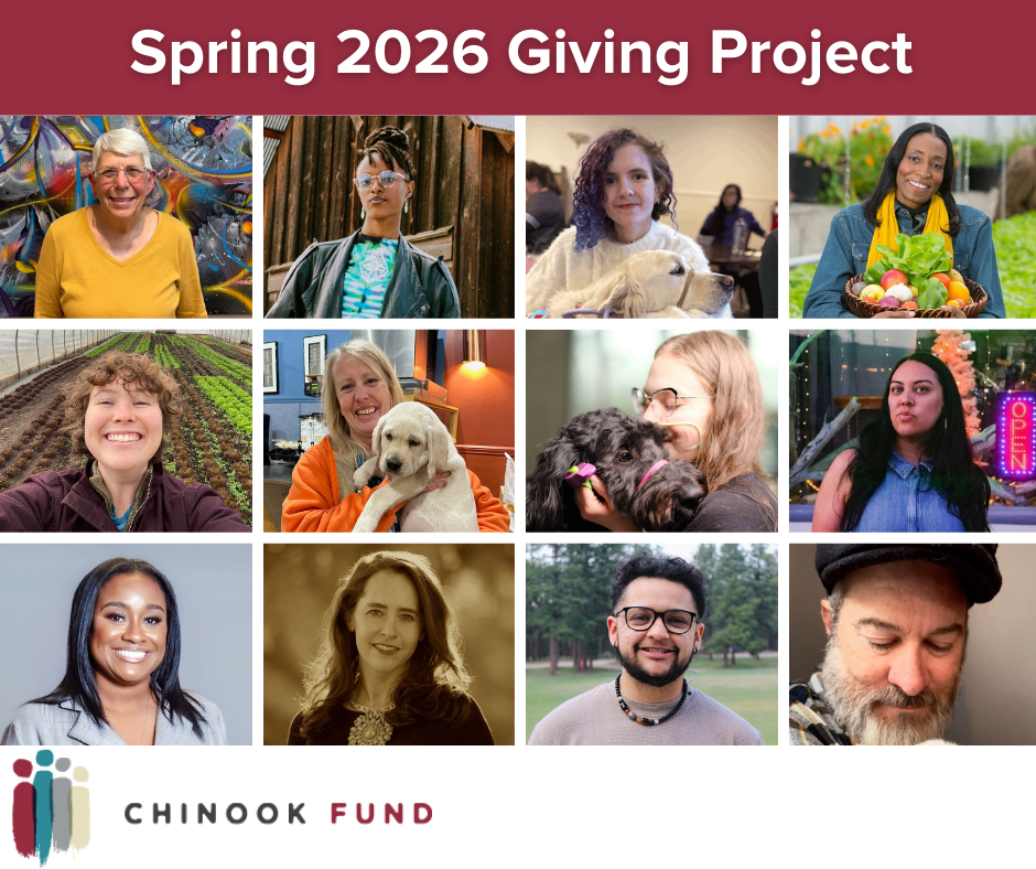 Profile photos for 12 giving project members, a cross-generational and cross-race group